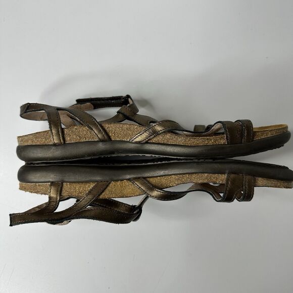 Naot Dorith Sandals Sz 39 US 8-8.5 Metallic Leather Gladiator Comfort Slingback - Picture 8 of 12